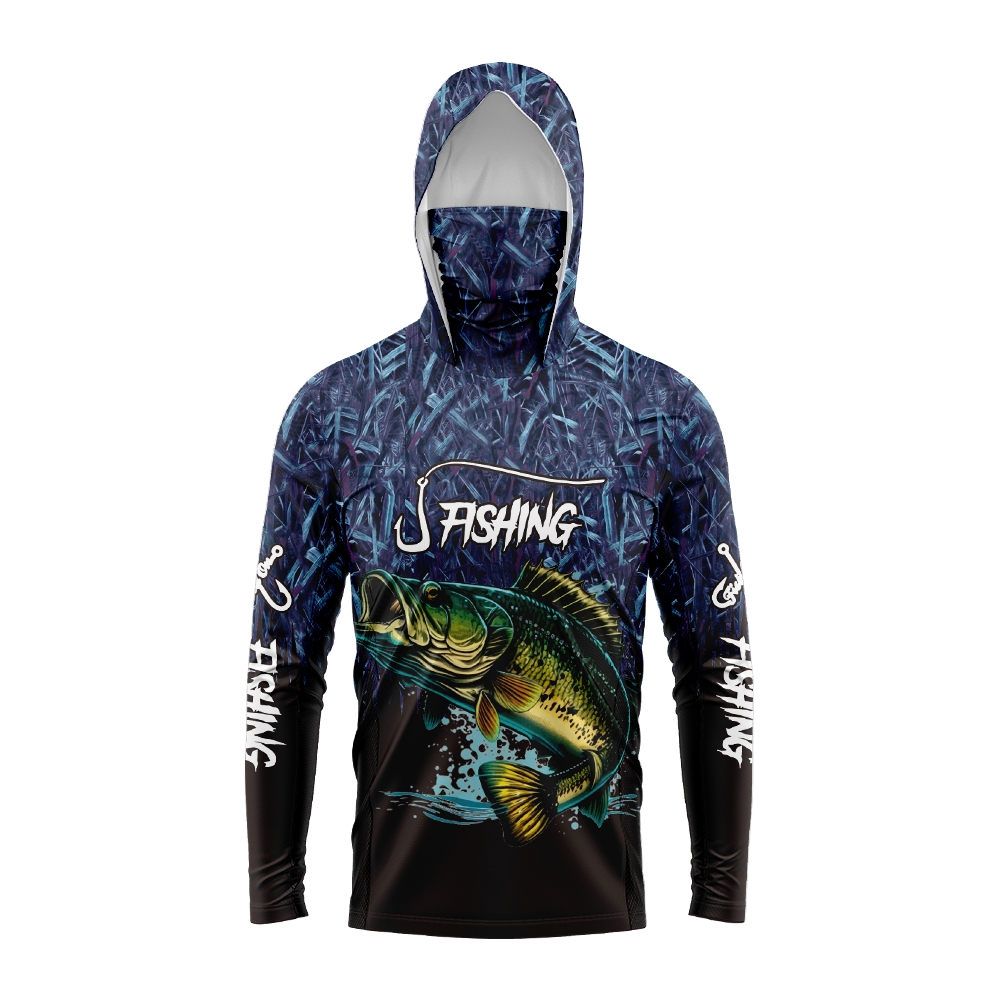 Men Bass Fish Print Fishing Ho - Outdoor Sports 评论和价格