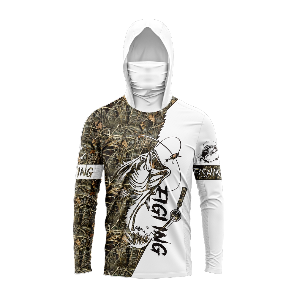 Men Bass Fish Print Fishing Ho - Outdoor Sports 评论和价格