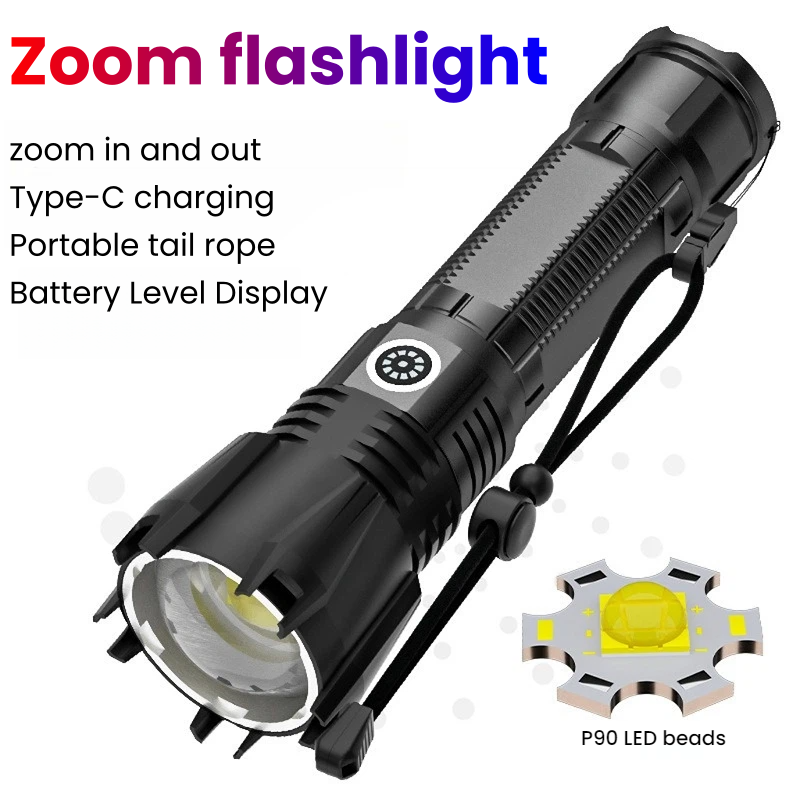 High-power P90 LED Flashlight  - Outdoor Spotlight 评论和价格
